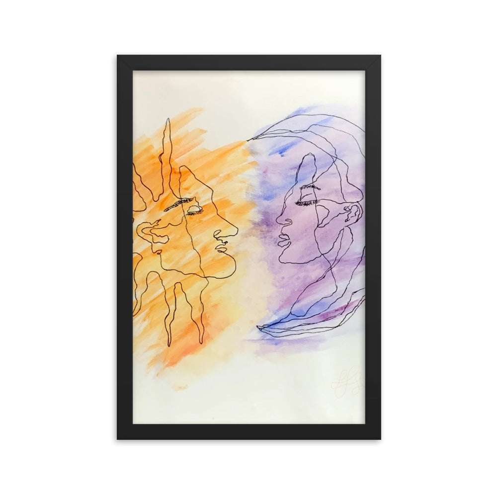 Framed Sun & Moon Print